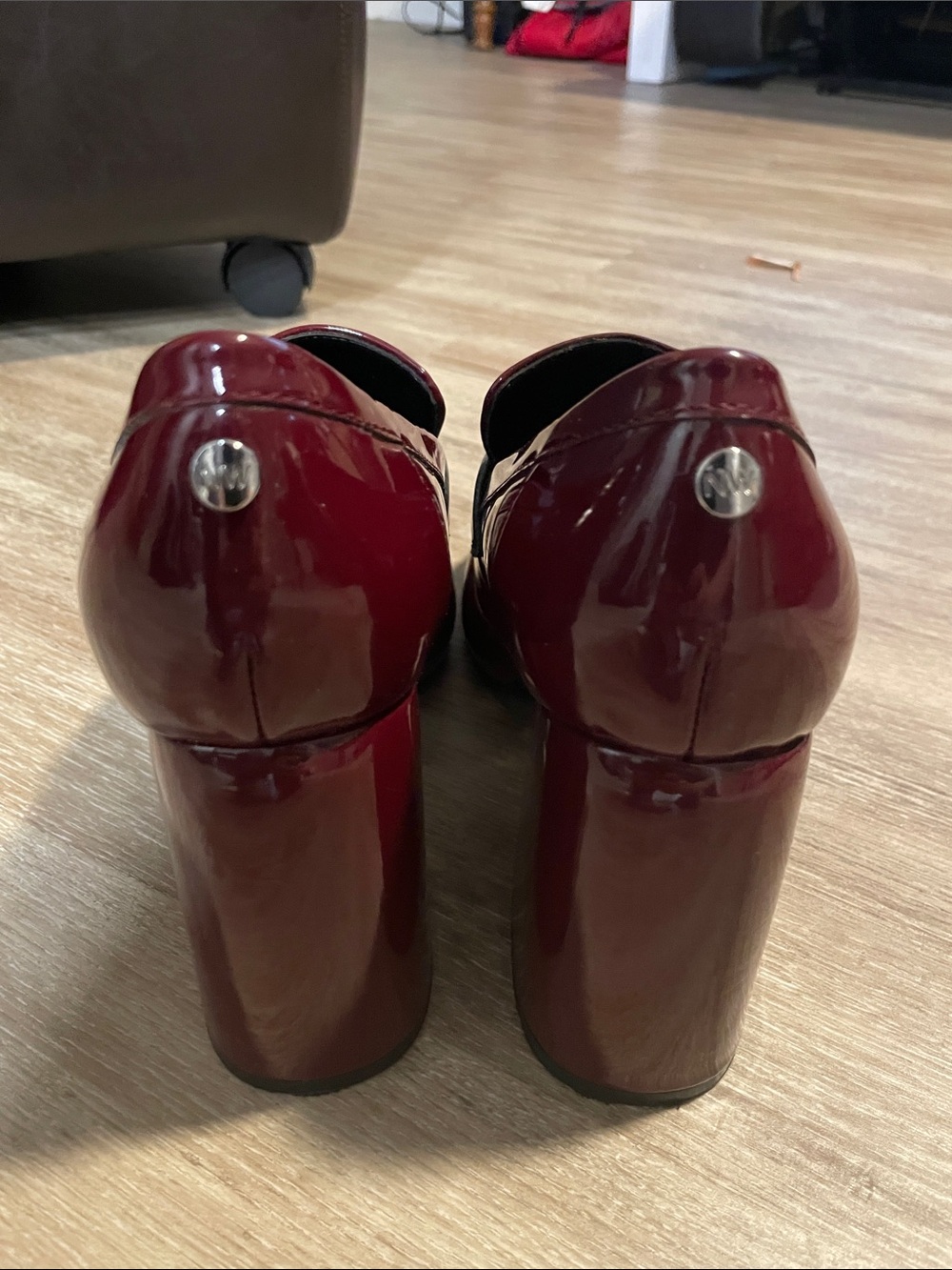 Nine West Women's Wine Patent Penny Loafers - Picture 3 of 3